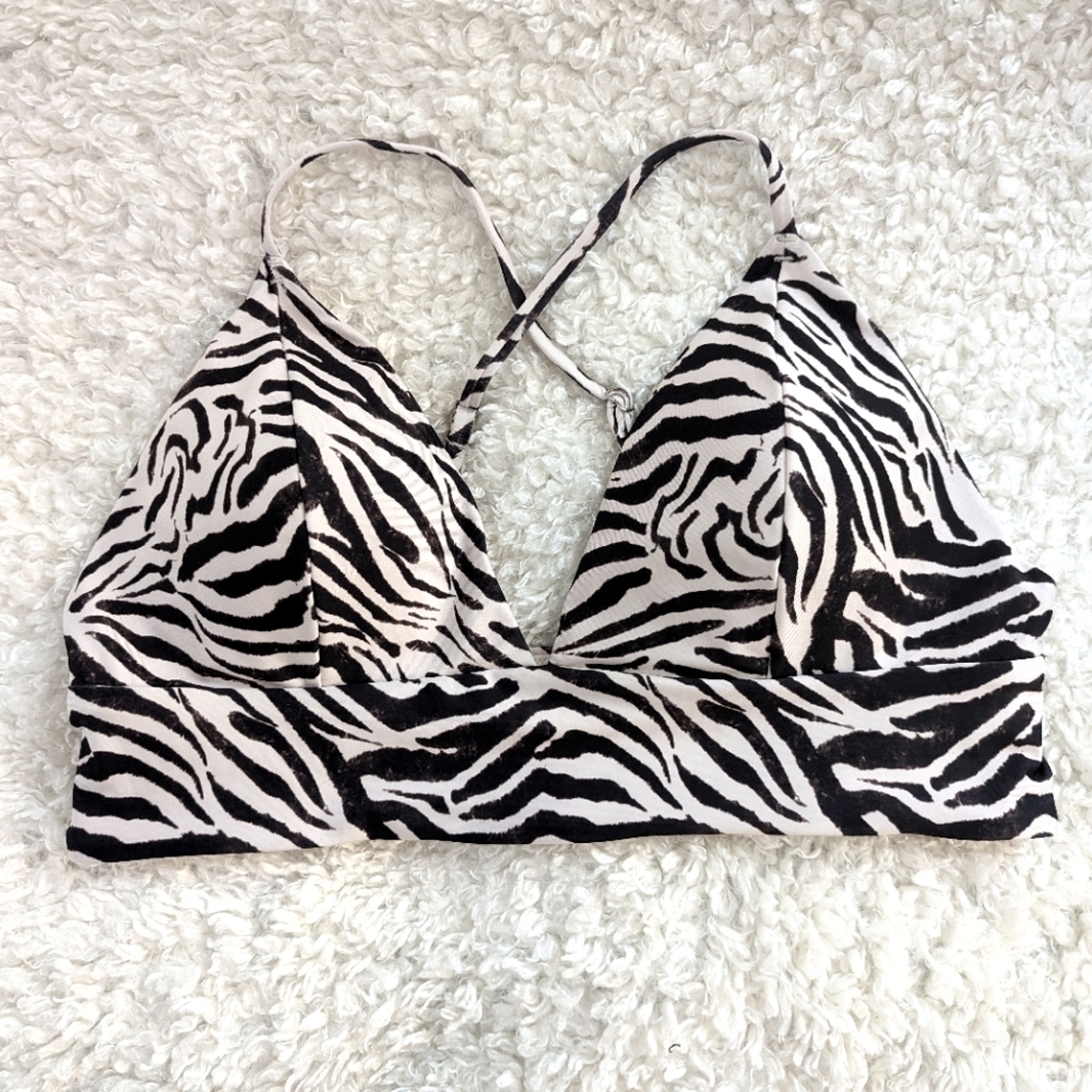 NWT H&M Zebra Print Triangle Bikini Top